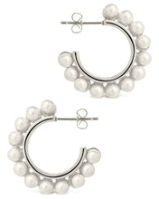Load image into Gallery viewer, Pearl Bubble Hoop Earrings