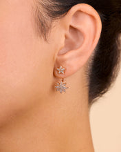 Load image into Gallery viewer, CZ Starburst Jacket Earrings