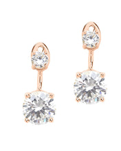 Load image into Gallery viewer, Sterling Silver Brilliant CZ Stud Jacket Earrings