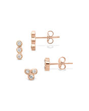Load image into Gallery viewer, Sterling Silver 2pc Bezel Stud Set