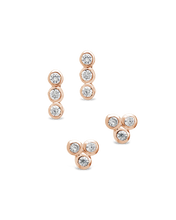Load image into Gallery viewer, Sterling Silver 2pc Bezel Stud Set