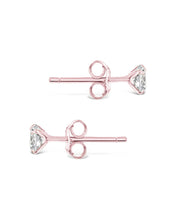 Load image into Gallery viewer, Sterling Silver 4mm CZ Stud Earrings