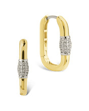Load image into Gallery viewer, Tanya CZ Dualtone Carabiner Hoops