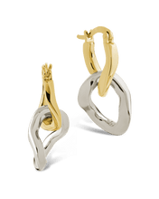 Load image into Gallery viewer, Trudy Dualtone Chainlink Drop Hoops