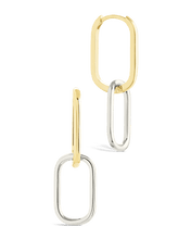 Load image into Gallery viewer, Sterling Silver Raleigh Link Drop Hoops