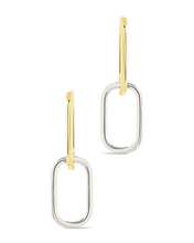 Load image into Gallery viewer, Sterling Silver Raleigh Link Drop Hoops