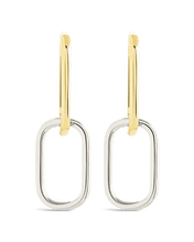 Load image into Gallery viewer, Sterling Silver Raleigh Link Drop Hoops