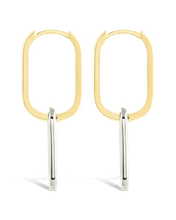 Load image into Gallery viewer, Sterling Silver Raleigh Link Drop Hoops