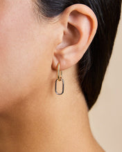 Load image into Gallery viewer, Sterling Silver Raleigh Link Drop Hoops