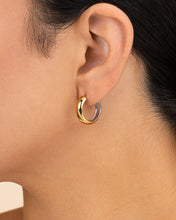 Load image into Gallery viewer, Betina Dual Tone Thick Micro Hoops