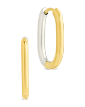 Load image into Gallery viewer, Dafne Dual Tone Oval Hoops
