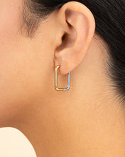 Load image into Gallery viewer, Jana Dual Tone Rectangle Hoops