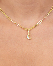 Load image into Gallery viewer, Sterling Silver Pearl Moon Charm