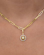 Load image into Gallery viewer, Sterling Silver CZ & Pearl Compass