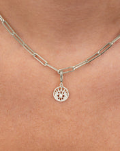 Load image into Gallery viewer, Sterling Silver CZ Evil Eye Disc Charm