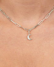 Load image into Gallery viewer, Sterling Silver Pearl Moon Charm