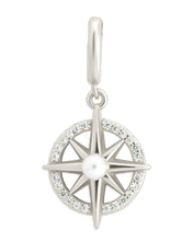 Load image into Gallery viewer, Sterling Silver CZ & Pearl Compass