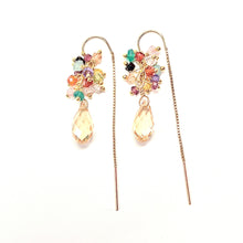 Load image into Gallery viewer, Crystal Droplet Festival Threader earrings