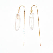 Load image into Gallery viewer, Mini Quartz Crystal thread earrings