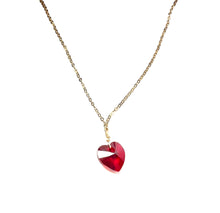 Load image into Gallery viewer, Red Heart swarovski thread earrings