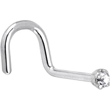 Load image into Gallery viewer, Solid 14K White Gold 1.5mm Genuine Diamond Nose Ring