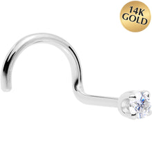 Load image into Gallery viewer, 14k White Gold 2mm Lab Grown Diamond Nose Ring