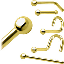 Load image into Gallery viewer, Solid 14K Yellow Gold 1.5mm Ball Nose Ring