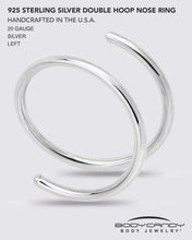 Load image into Gallery viewer, Double Hoop Nose 925 Sterling Silver Spiral Nose Ring - DON GREAT