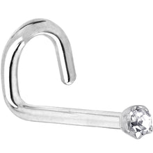 Load image into Gallery viewer, Solid 14K White Gold 1.5mm Genuine Diamond Nose Ring