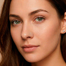 Load image into Gallery viewer, Solid 14K Yellow Gold 2mm Genuine Diamond Nose Ring