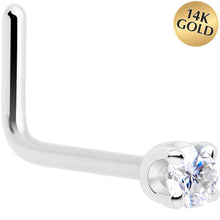 Load image into Gallery viewer, 14k White Gold 2mm Lab Grown Diamond Nose Ring