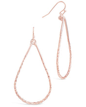 Load image into Gallery viewer, Hammered Teardrop Dangle Earring
