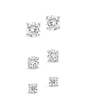 Load image into Gallery viewer, Sterling Silver CZ Stud Earring Set