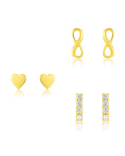 Load image into Gallery viewer, Sterling Silver Heart & Infinity Earring Set of 3