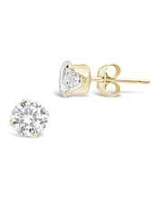 Load image into Gallery viewer, Sterling Silver 5mm CZ Stud Earrings