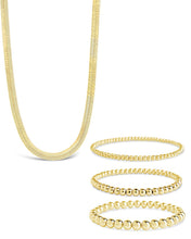 Load image into Gallery viewer, Beaded Bracelets & Herringbone Chain Necklace Set