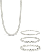 Load image into Gallery viewer, Beaded Bracelets & Herringbone Chain Necklace Set