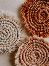 Load image into Gallery viewer, Kera Sunrise Macrame Coaster Set