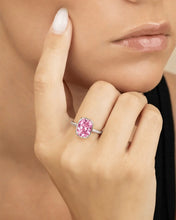 Load image into Gallery viewer, Sterling Silver Mini Pink Sapphire Cushion Ring