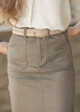 Load image into Gallery viewer, Erica Cotton Twill Midi Skirt - FINAL SALE