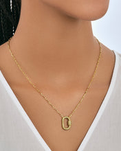Load image into Gallery viewer, Pave CZ Carabiner Lock Necklace