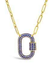 Load image into Gallery viewer, Pave CZ Carabiner Lock Necklace