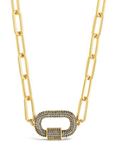 Load image into Gallery viewer, Pave CZ Carabiner Linked Lock Necklace