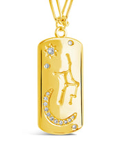 Load image into Gallery viewer, CZ Constellation Dog Tag Pendant Necklace