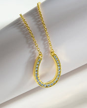 Load image into Gallery viewer, CZ Horseshoe Pendant Necklace