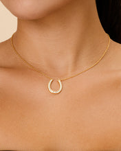 Load image into Gallery viewer, CZ Horseshoe Pendant Necklace