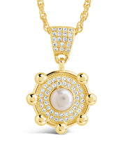 Load image into Gallery viewer, Etta CZ & Pearl Pendant Necklace