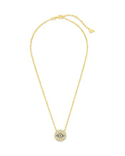 Load image into Gallery viewer, CZ Evil Eye Disk Pendant Necklace
