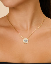 Load image into Gallery viewer, CZ Evil Eye Disk Pendant Necklace