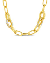 Load image into Gallery viewer, Samar CZ-Encrusted Chain Link Necklace